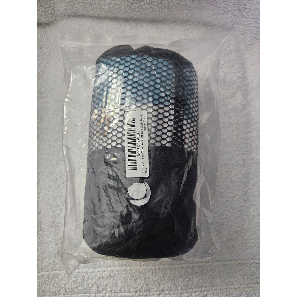 Yoga Towel Non Slip Grip Dots Hot Yoga Mat Cover Light Blue New